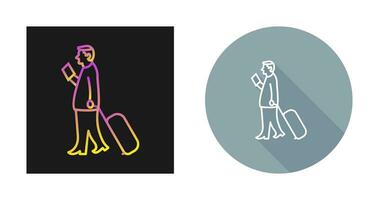 Walking with Luggage Vector Icon