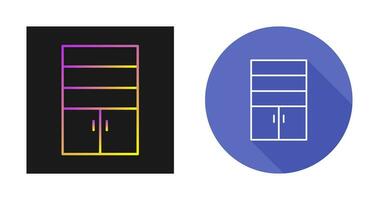 Cupboard with Shelves Vector Icon