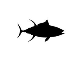 Flat Style Silhouette of the Tuna Fish, can use for Logo Type, Art Illustration, Pictogram, Website or Graphic Design Element. Vector Illustration