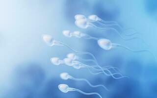 Human sperm cells, 3d rendering. photo
