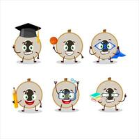 School student of slice of longan cartoon character with various expressions vector