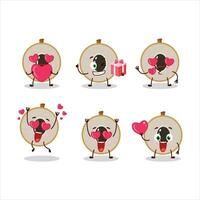 Slice of longan cartoon character with love cute emoticon vector