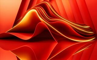 Abstract red curve stage background, 3d rendering. photo