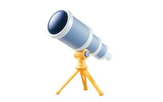 Telescope with cartoon style, 3d rendering. photo