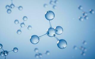 Molecules with blue background, 3d rendering. photo