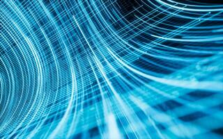 Flowing lines with digital cyberspace, 3d rendering. photo