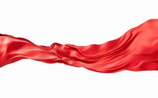 Flowing red wave cloth background, 3d rendering. photo