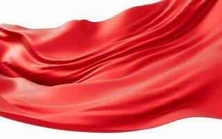 Flowing red wave cloth background, 3d rendering. photo