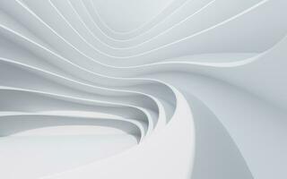 Abstract white curve geometry background, 3d rendering. photo