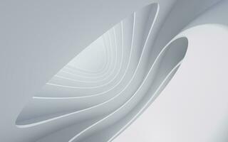 Abstract white curve geometry background, 3d rendering. photo