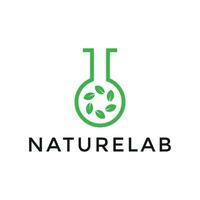 naturaleza laboratorio moderno logo diseño vector