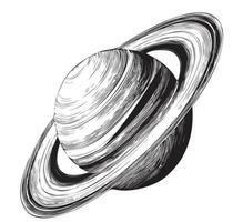 Saturn planet hand drawn sketch Space Vector illustration