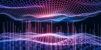 Digital hexagonal graphic background, 3d rendering. photo