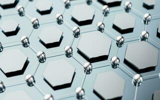 Hexagonal structure background, 3d rendering. photo