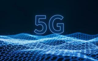 5g concepto, Ciencias y tecnología, 3d representación. foto