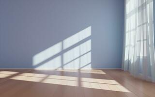 Empty room with light comes in, 3d rendering. photo