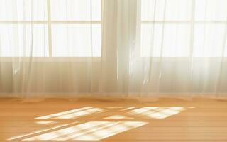 Empty room with light comes in, 3d rendering. photo