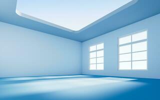 Empty room with light comes in, 3d rendering. photo