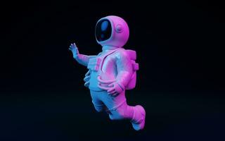 astronauta con fantástico luces, 3d representación. foto