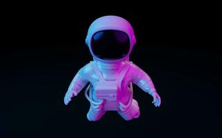 astronauta con fantástico luces, 3d representación. foto