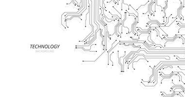 Black circuit connection on white background. vector