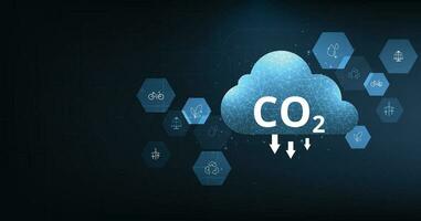 Reduce CO2 emissions to limit global warming. vector