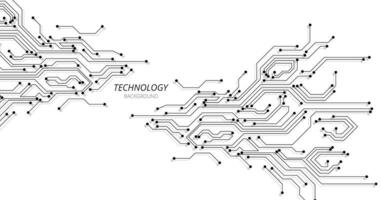 Circuit board black technology on white background. vector