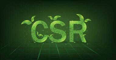 CSR on green background. vector