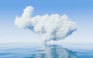 Cloud and water surface, 3d rendering. photo