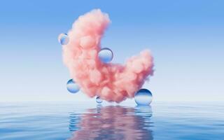 Cloud and water surface, 3d rendering. photo