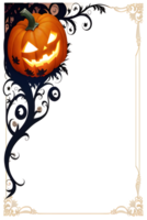Halloween Pumpkin Border Frame Ai Generative png