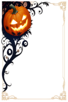 Halloween Kürbis Rand Rahmen ai generativ png