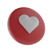 3d icon render social media like heart png