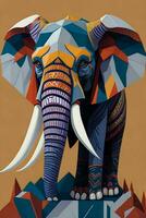 A detailed illustration of a Elephant for a t-shirt design, wallpaper and fashion photo