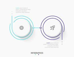 Vector Infographic label design template with icons and 2 options or steps. Can be used for process diagram, presentations, workflow layout, banner, flow chart, info graph.