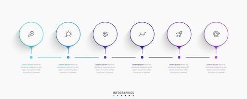 Vector Infographic label design template with icons and 6 options or steps. Can be used for process diagram, presentations, workflow layout, banner, flow chart, info graph.