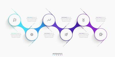 Vector Infographic label design template with icons and 6 options or steps. Can be used for process diagram, presentations, workflow layout, banner, flow chart, info graph.