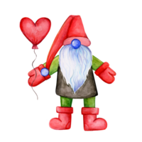 Gnome with a ball in the shape of a heart png