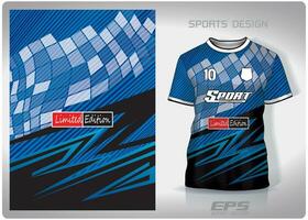 Vector sports shirt background image.blue and white checkered flag pattern design, illustration, textile background for sports t-shirt, football jersey shirt