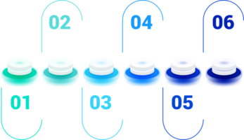 6 steg horisontell tidslinje infographic png