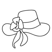 mujer sombrero en garabatear estilo aislado en blanco antecedentes. contorno mujer mano dibujar vector ilustración.