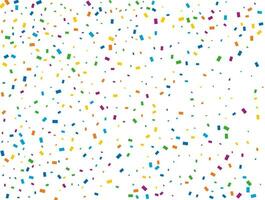 Birthday Rectangular Confetti. Light Rainbow glitter confetti background. Colored festive texture. vector