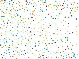 Birthday Rectangular Confetti. Light Rainbow glitter confetti background. Colored festive texture. vector