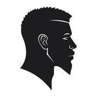 Profile Afro American Man Silhouette vector
