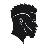 Profile Afro American Man Silhouette vector