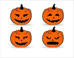 Pumplin halloween vector pack differend faces