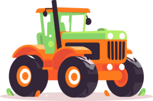 Hand Drawn tractor in flat style png