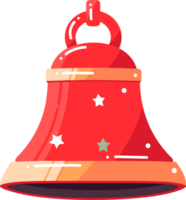 Hand Drawn christmas bell in flat style png