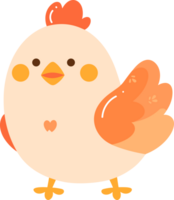 Hand Drawn farm chicken in flat style png