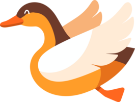 Hand Drawn farm duck in flat style png